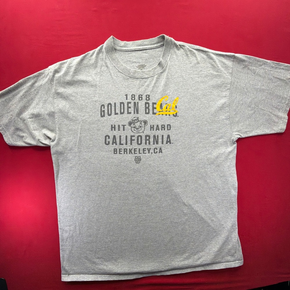 VINTAGE STYLE Y2K Cal Berkeley Golden Bears T-Shirt Men 2XL Gray Oski Hit Hard T